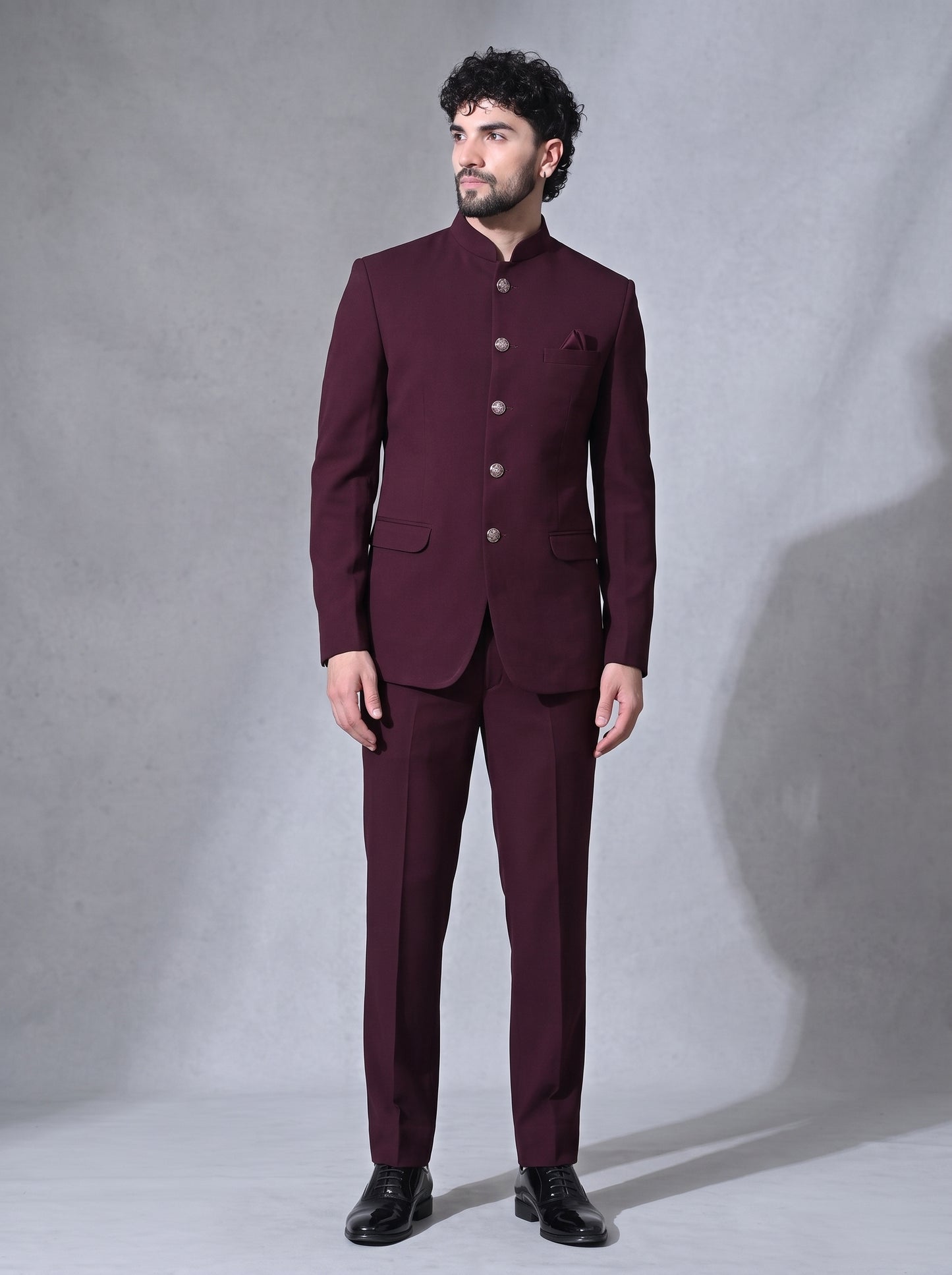 Club Ak Men's Bandhgala Japanese Fabric Jodhpuri Suit
