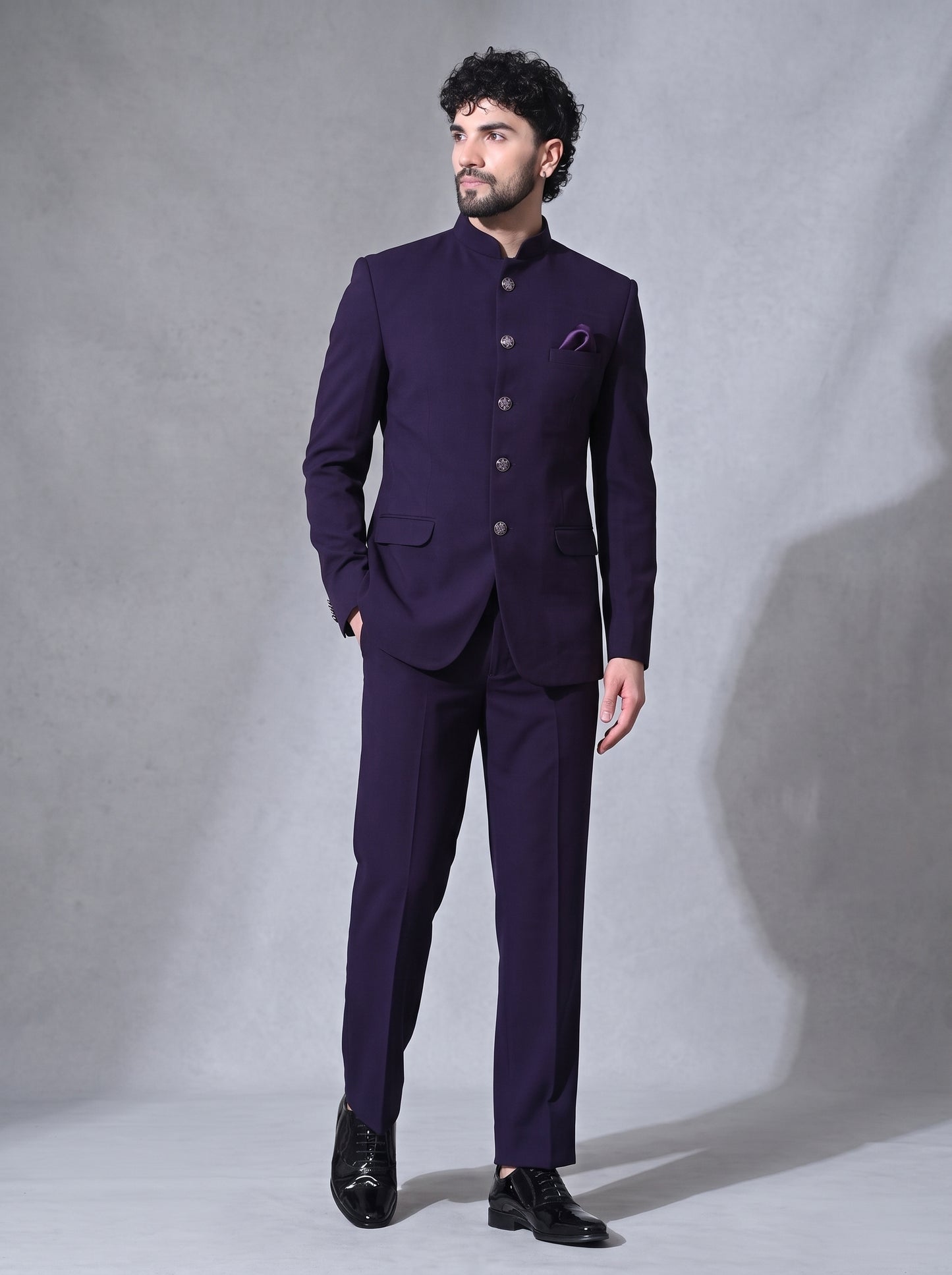 Club Ak Men's Bandhgala Japanese Fabric Jodhpuri Suit