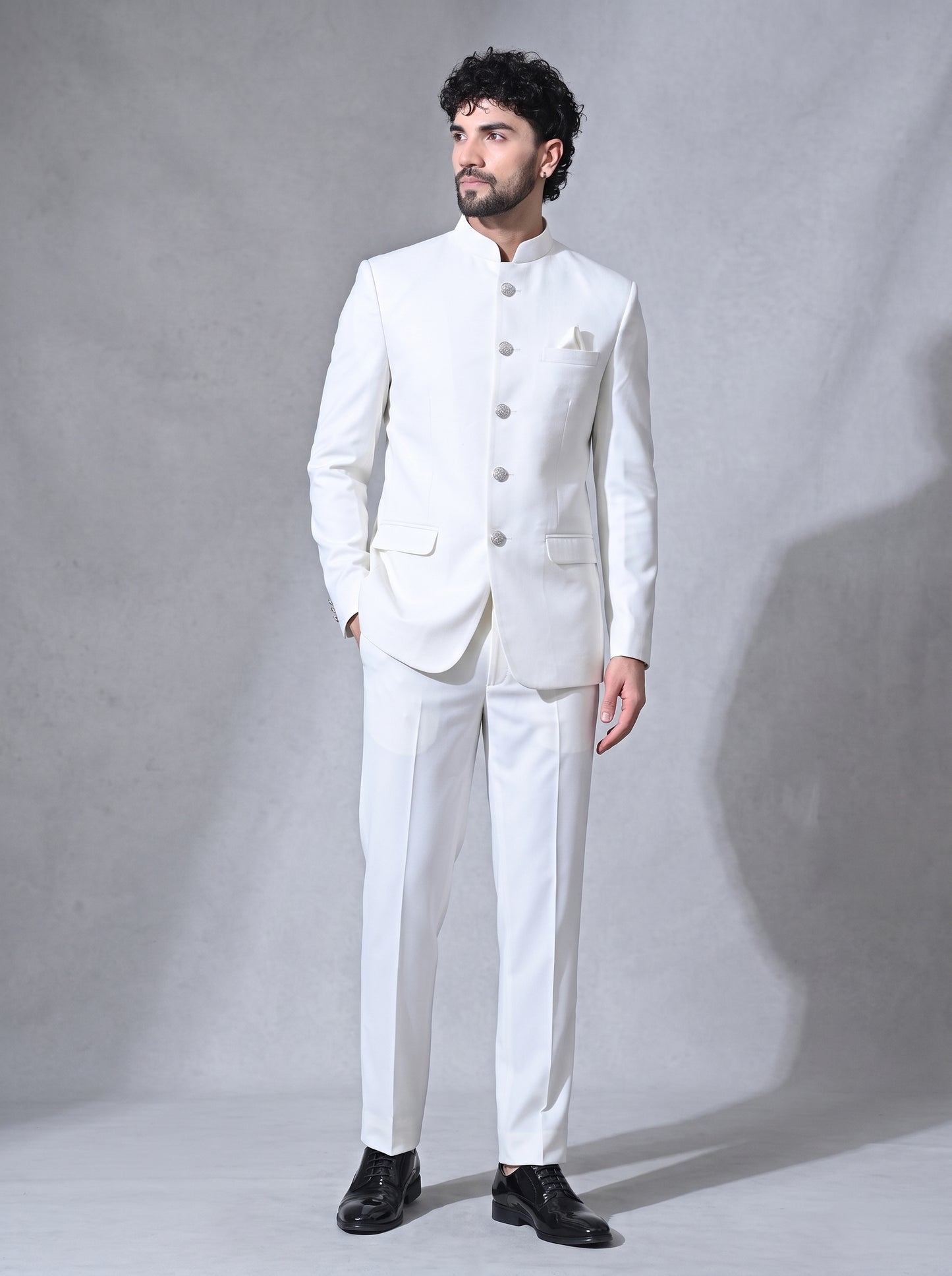 Club Ak Men's Bandhgala Japanese Fabric Jodhpuri Suit