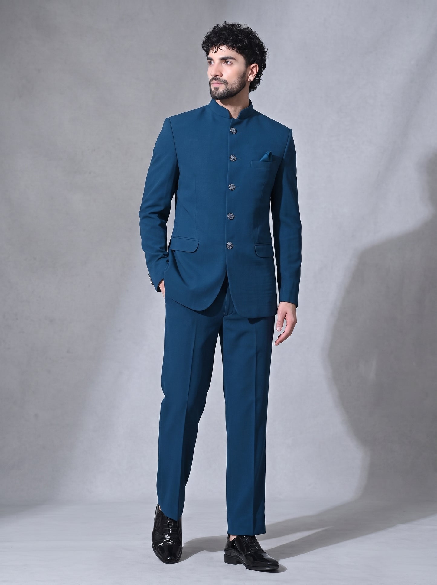Club Ak Men's Bandhgala Japanese Fabric Jodhpuri Suit