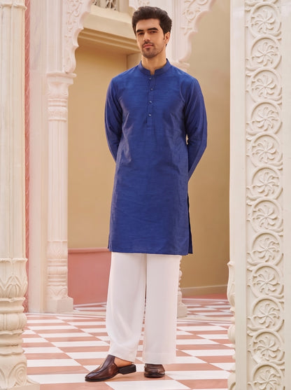Club AK Men's Royal Blue Kurta Pajama with Embroidered Nehru Jacket – Premium Wedding, Festive & Ethnic Wear