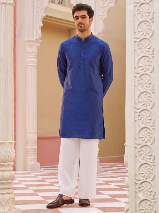 Club AK Men's Royal Blue Kurta Pajama with Embroidered Nehru Jacket – Premium Wedding, Festive & Ethnic Wear