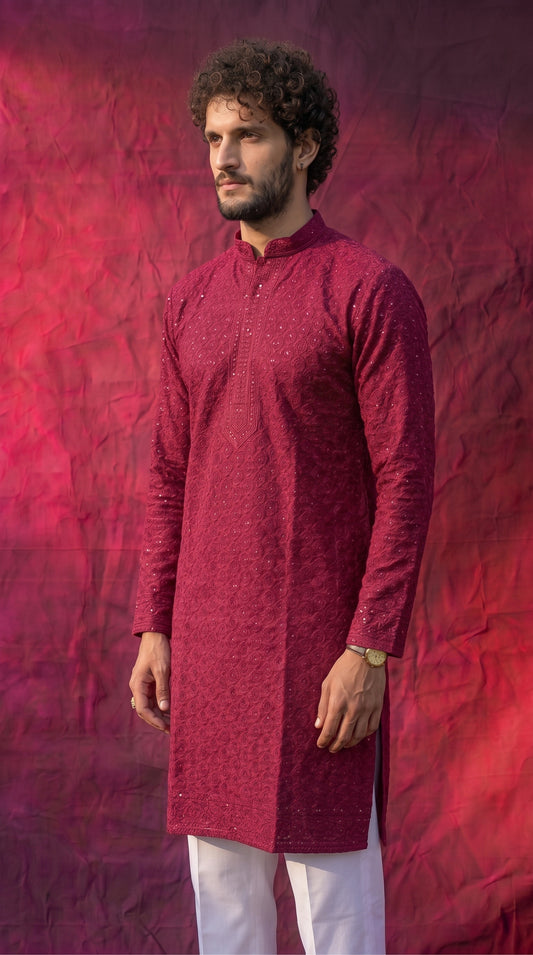 CLUB AK Men’s Premium Embroidered Kurta