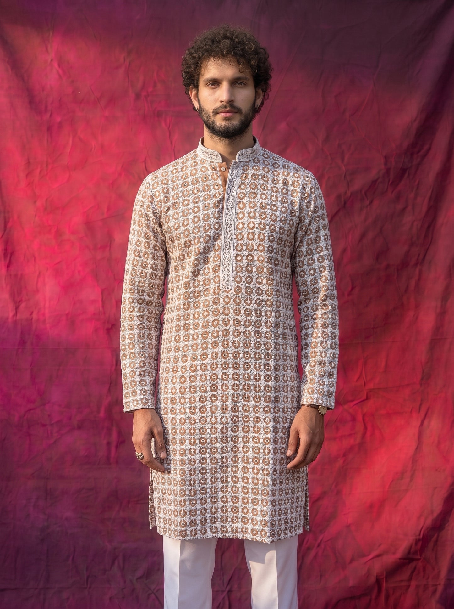 Club AK Men’s Premium Embroidered Kurta Pajama Set | Designer Ethnic Wear for Wedding, Festive