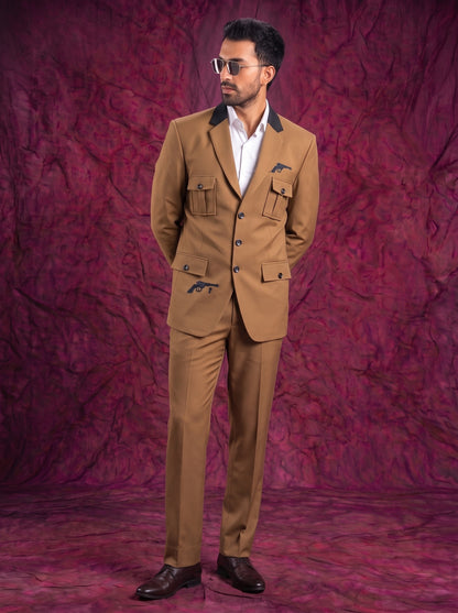 Club AK Men’s Premium Designer Cargo Pocket Three Piece Suit
