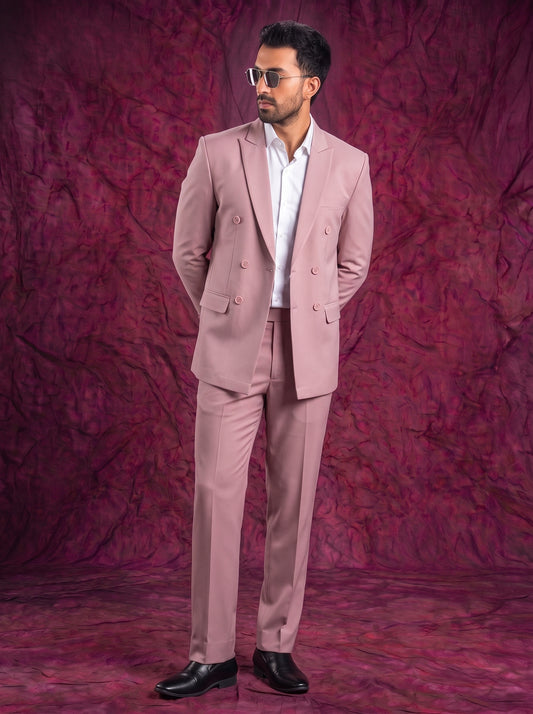 Club AK Men’s Premium Dusty Pink Double Breasted Suit