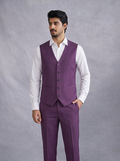 Club AK Premium Purple 3 Piece Suit for Men | Wedding & Party Wear
