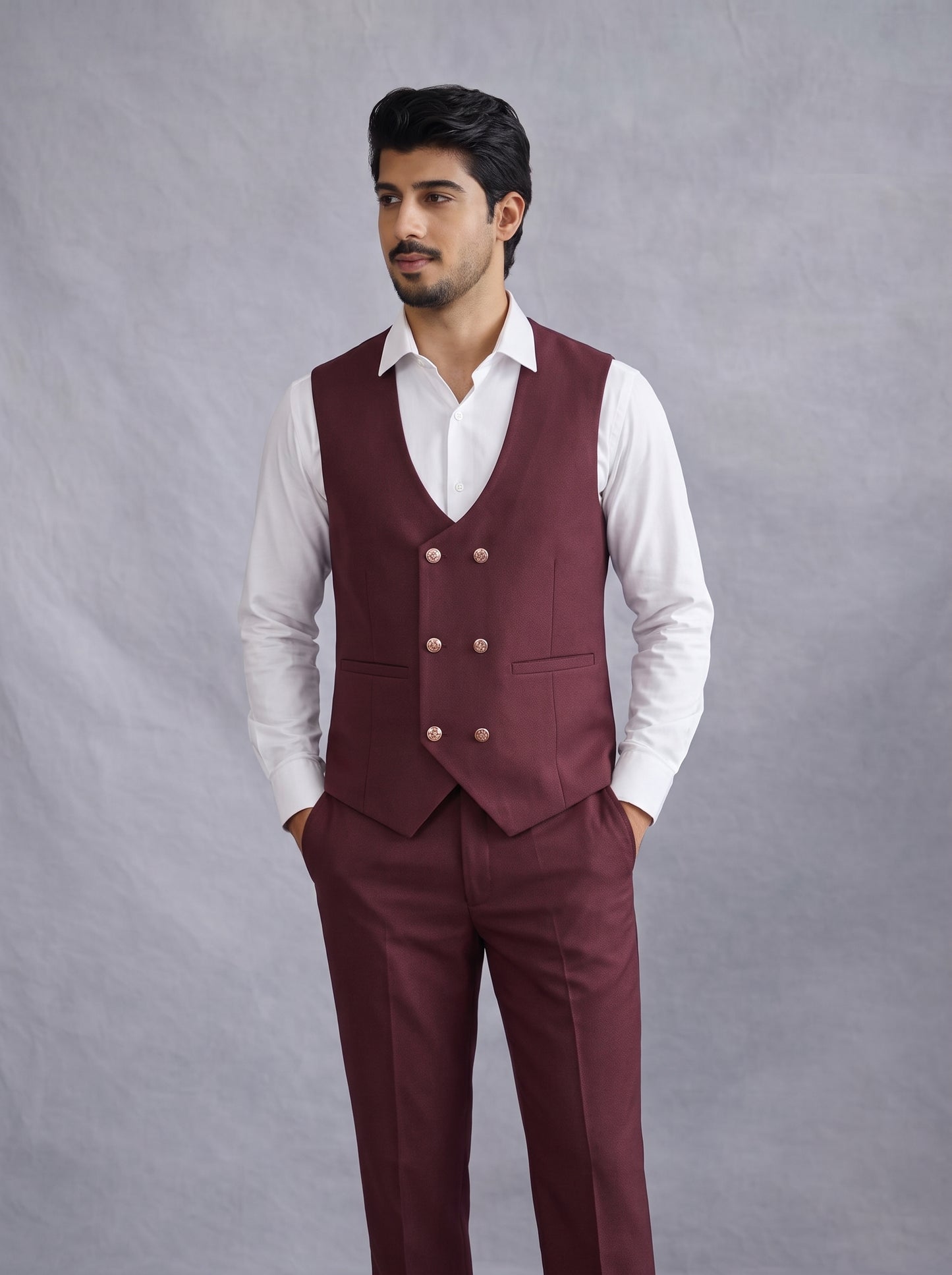 Club AK Designer Maroon Blazer Suit for Men | Reception & Party Wear