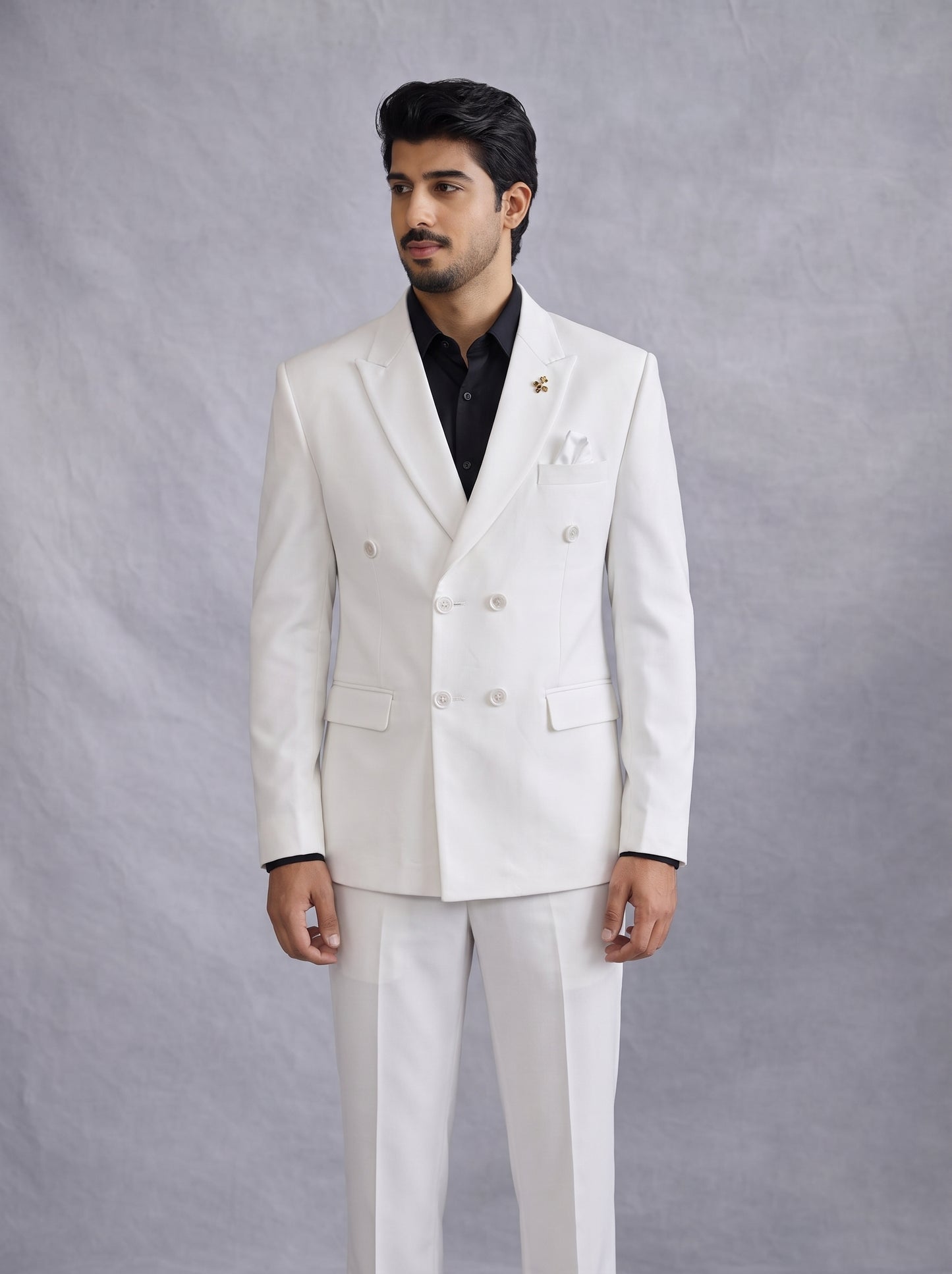 Club AK Premium White Double Breasted Blazer for Men | Luxury Wedding Wear