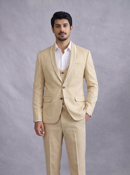 Club AK Luxury Cream Wedding Suit | Premium Groom Collection