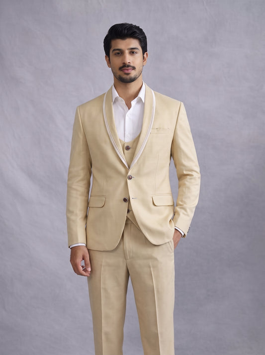 Club AK Luxury Cream Wedding Suit | Premium Groom Collection