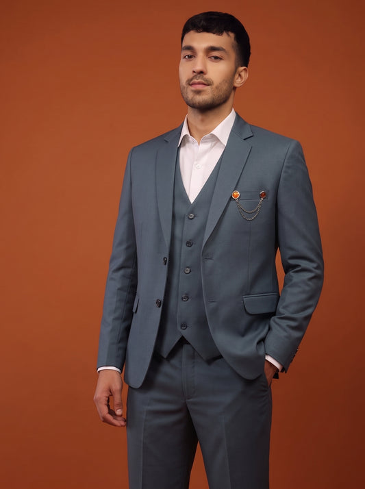 Club AK Men's Elegant Slate Grey Formal Suit