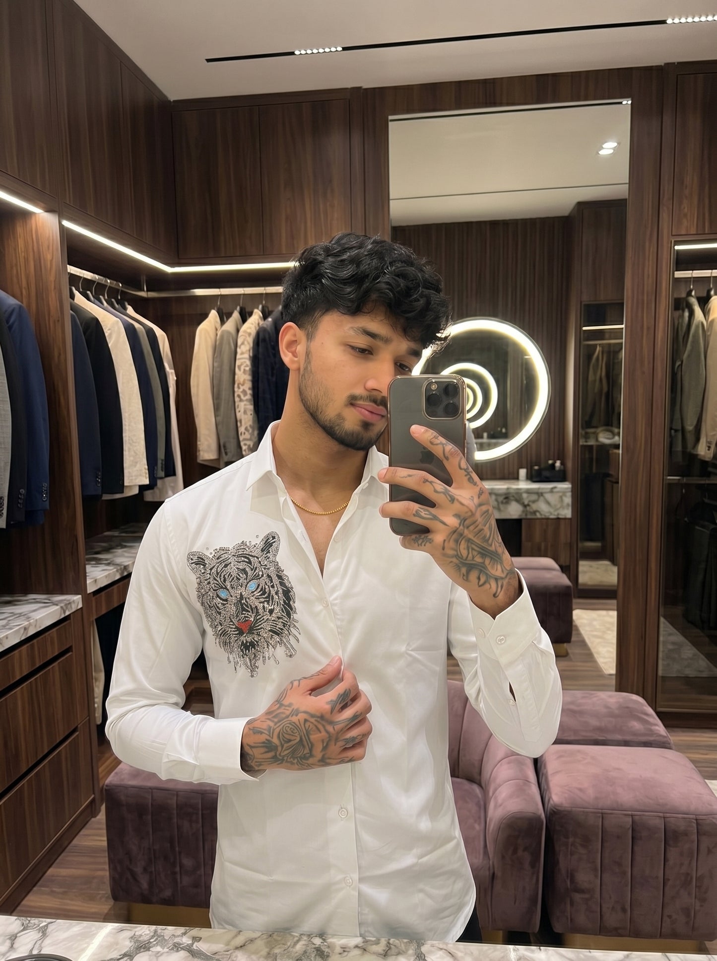 Club Ak Japanese Tiger Embroidery Shirt