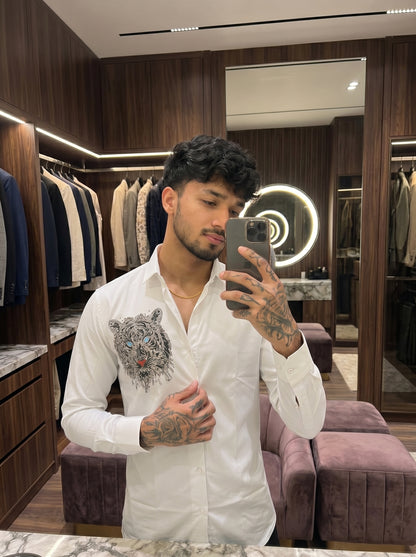 Club Ak Japanese Tiger Embroidery Shirt