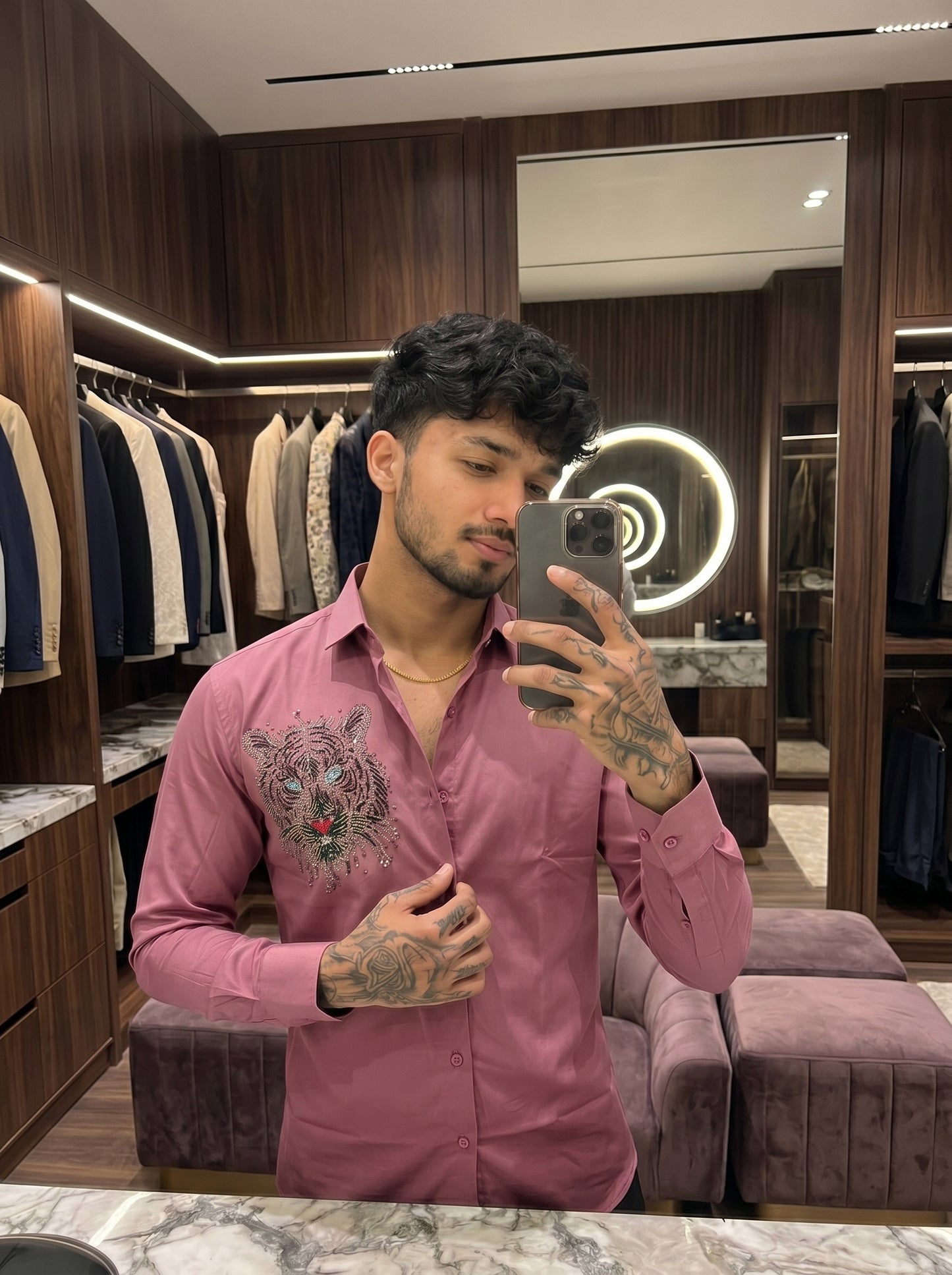 Club Ak Japanese Tiger Embroidery Shirt
