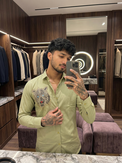 Club Ak Japanese Tiger Embroidery Shirt