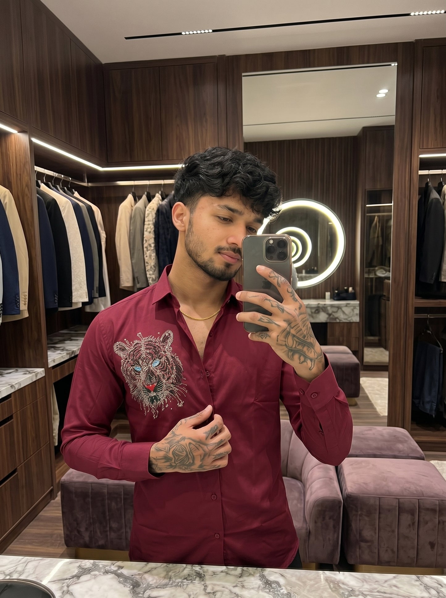 Club Ak Japanese Tiger Embroidery Shirt