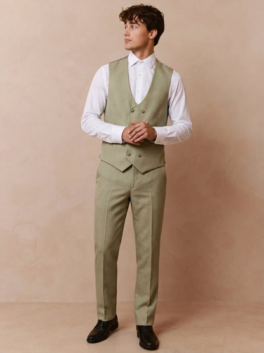 Men's Pistachio Green 3 Piece Suit