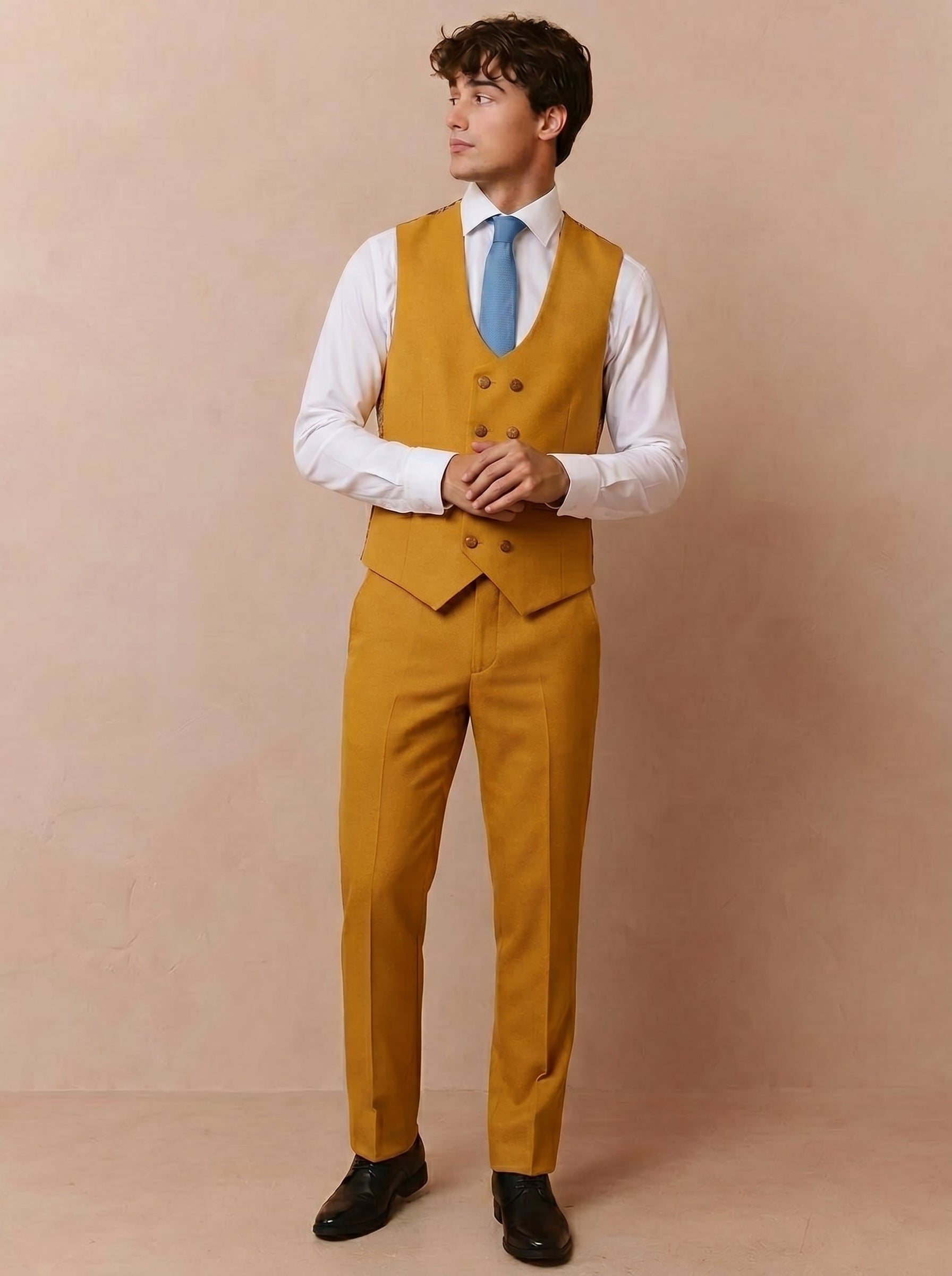 Designer Mustard Three Piece Suit