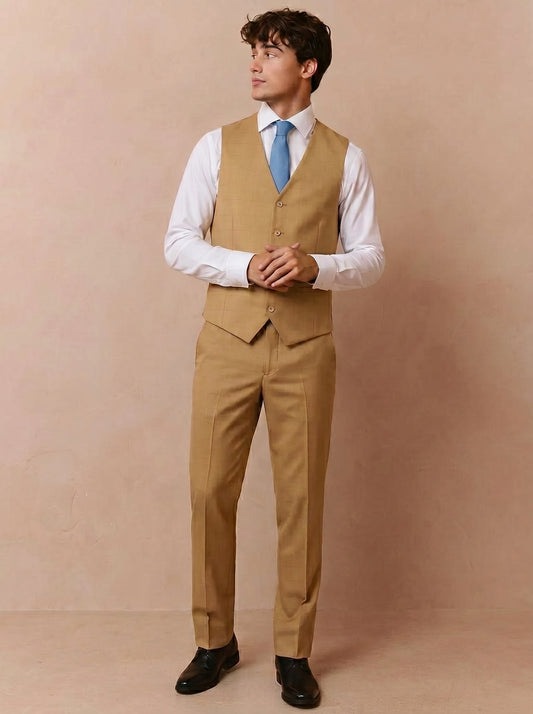 Men's Champagne Gold 3 Piece Suit