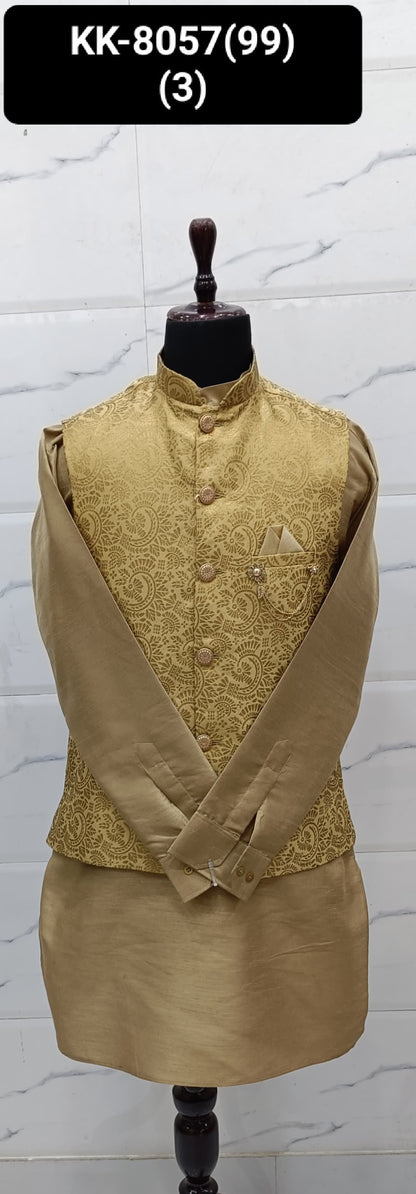 Traditional Kurta Koti for Men with Embroidery