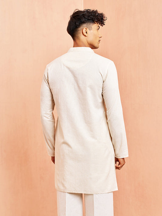 Men’s Cream Pure Cotton Kurta