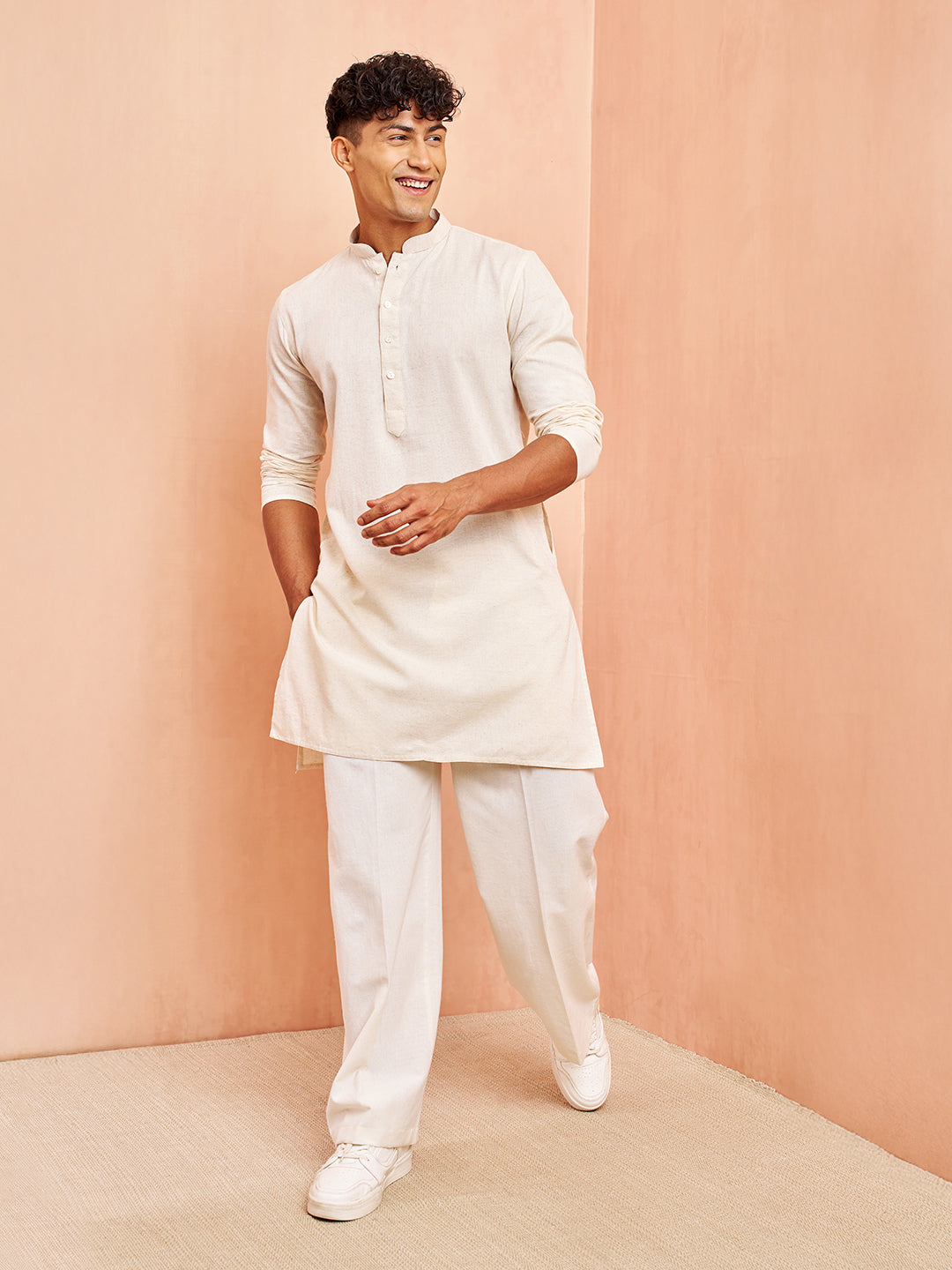 Men’s Cream Pure Cotton Kurta