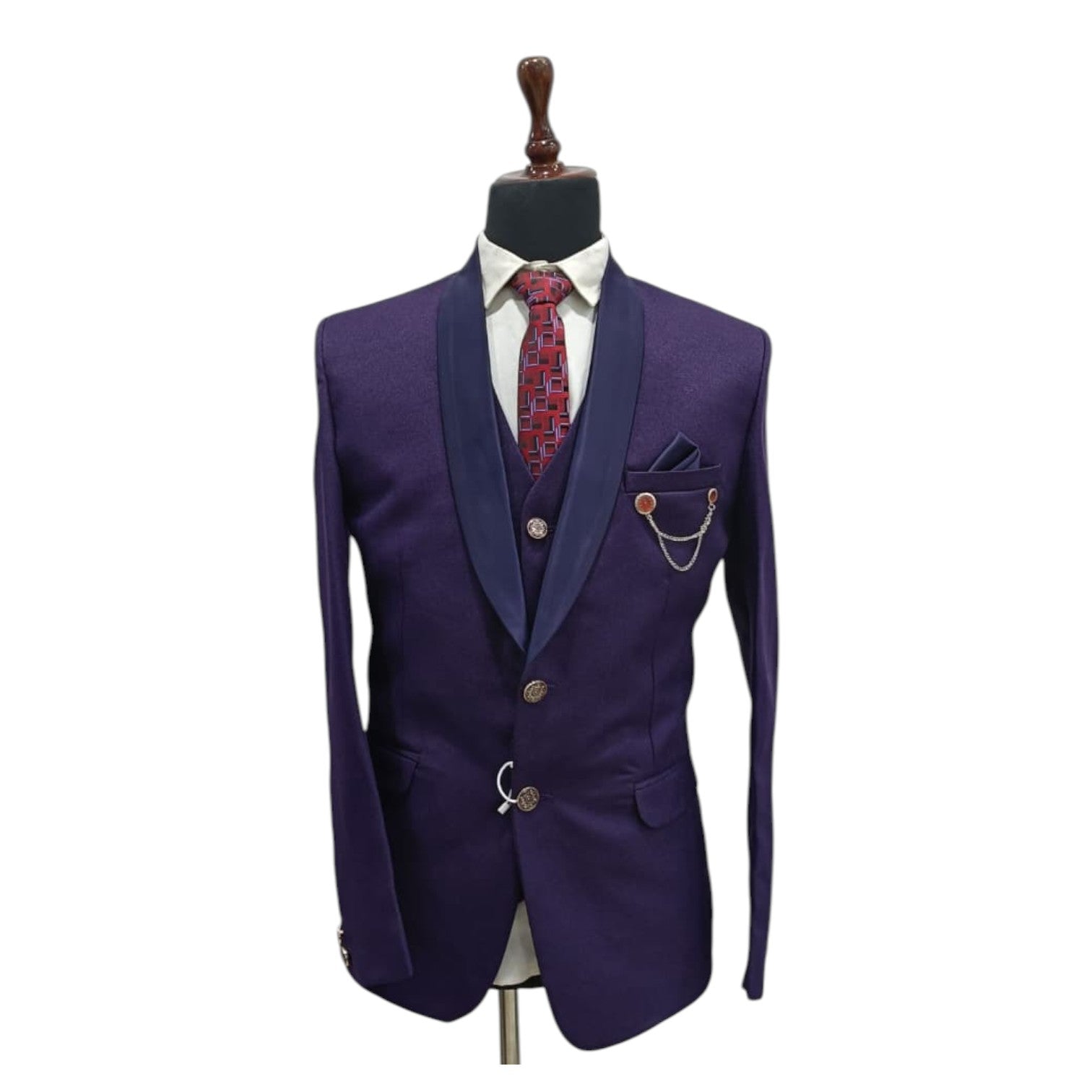 Men's Crep Three Piece Suit