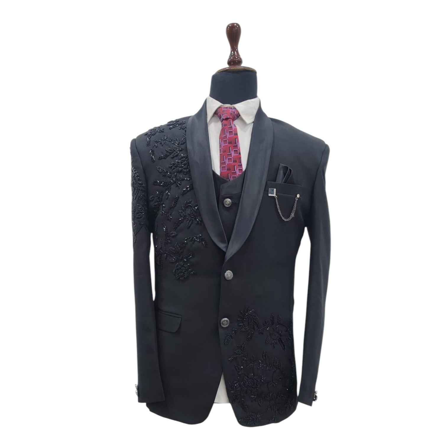 Men’s Handwork Embroidery 3-Piece Suit