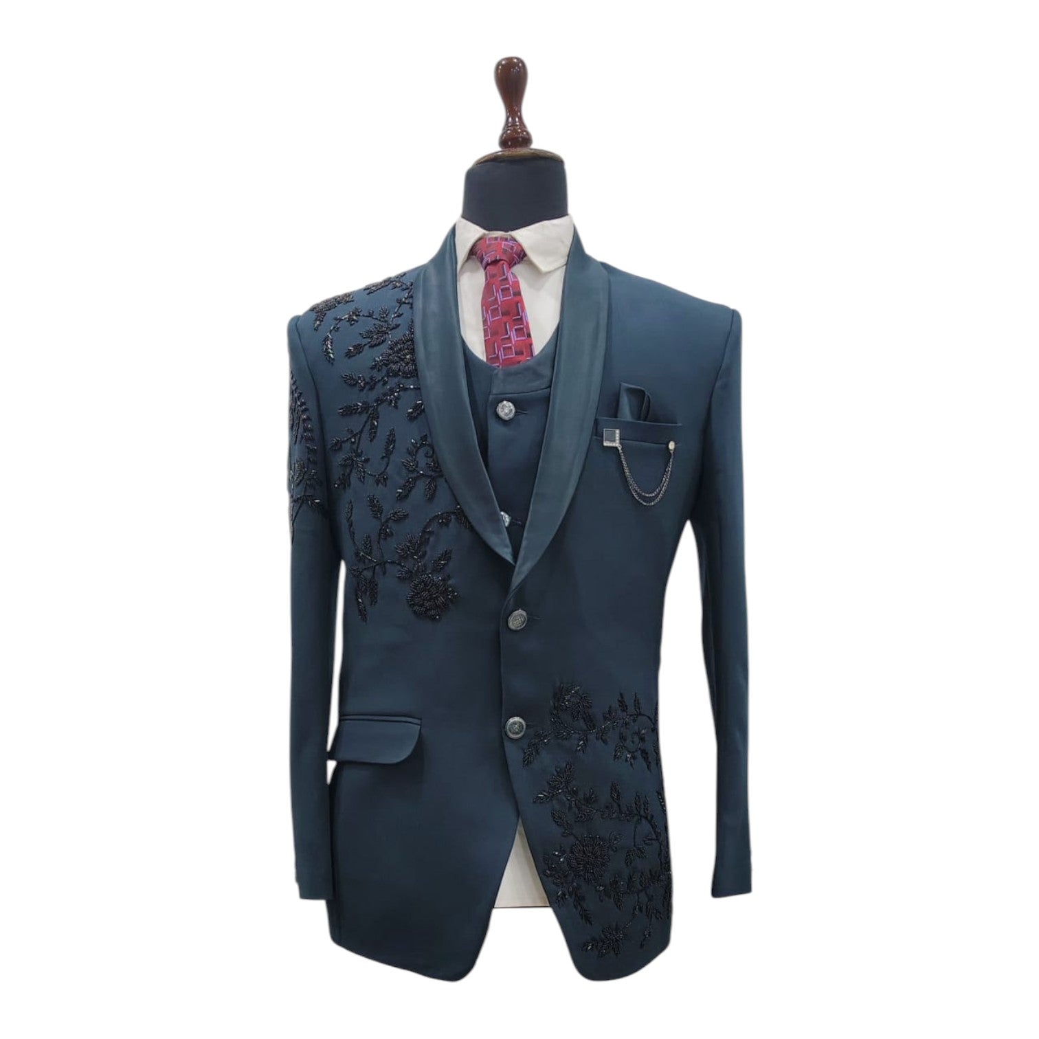 Men’s Handwork Embroidery 3-Piece Suit