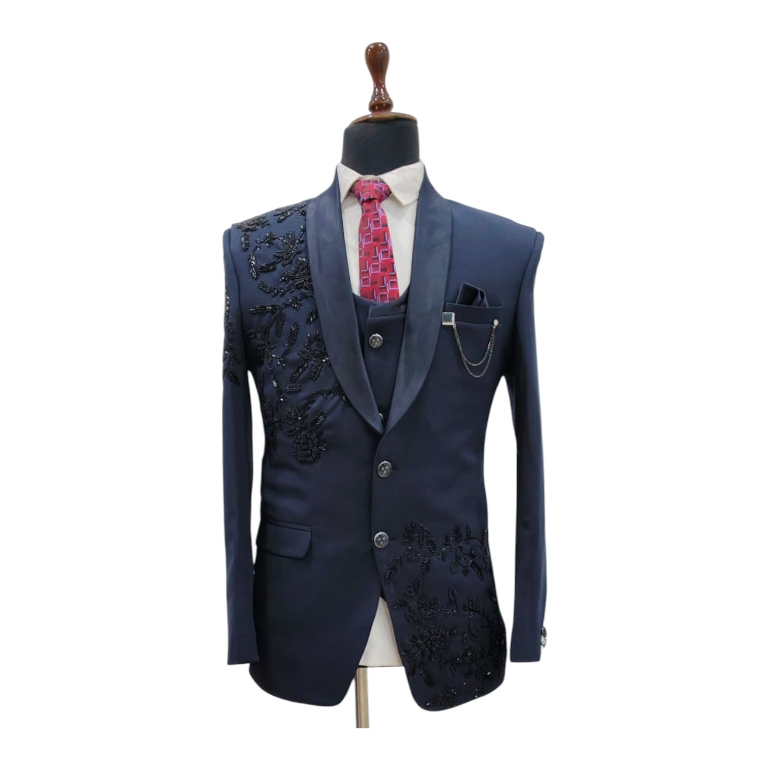 Men’s Handwork Embroidery 3-Piece Suit