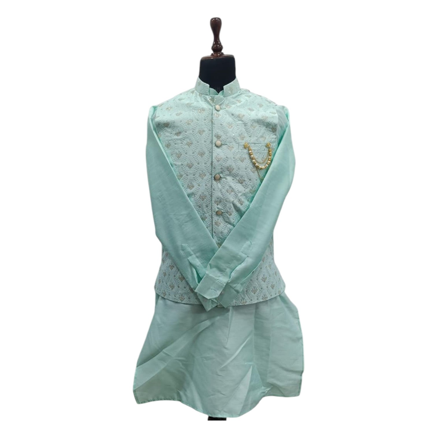 Designer Textured Kurta Koti for Men