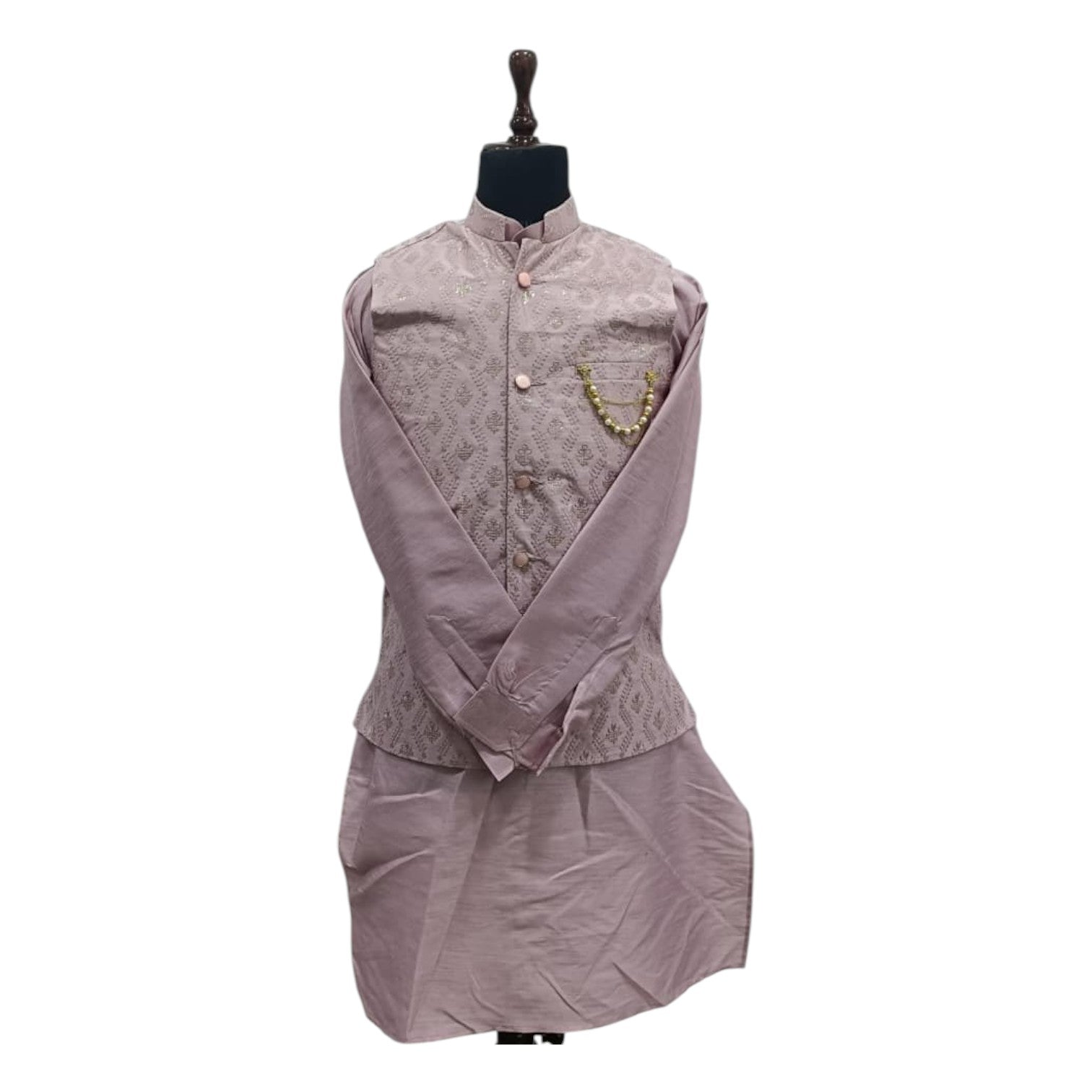 Designer Textured Kurta Koti for Men