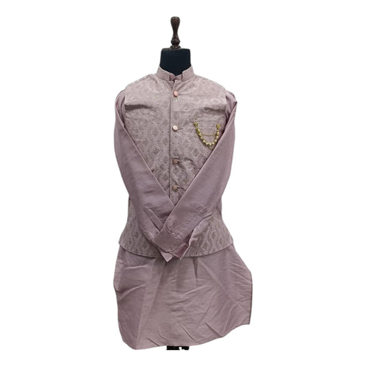 Designer Textured Kurta Koti for Men