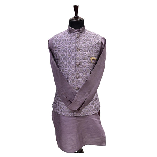 Exclusive Embroidered Kurta Koti for Men