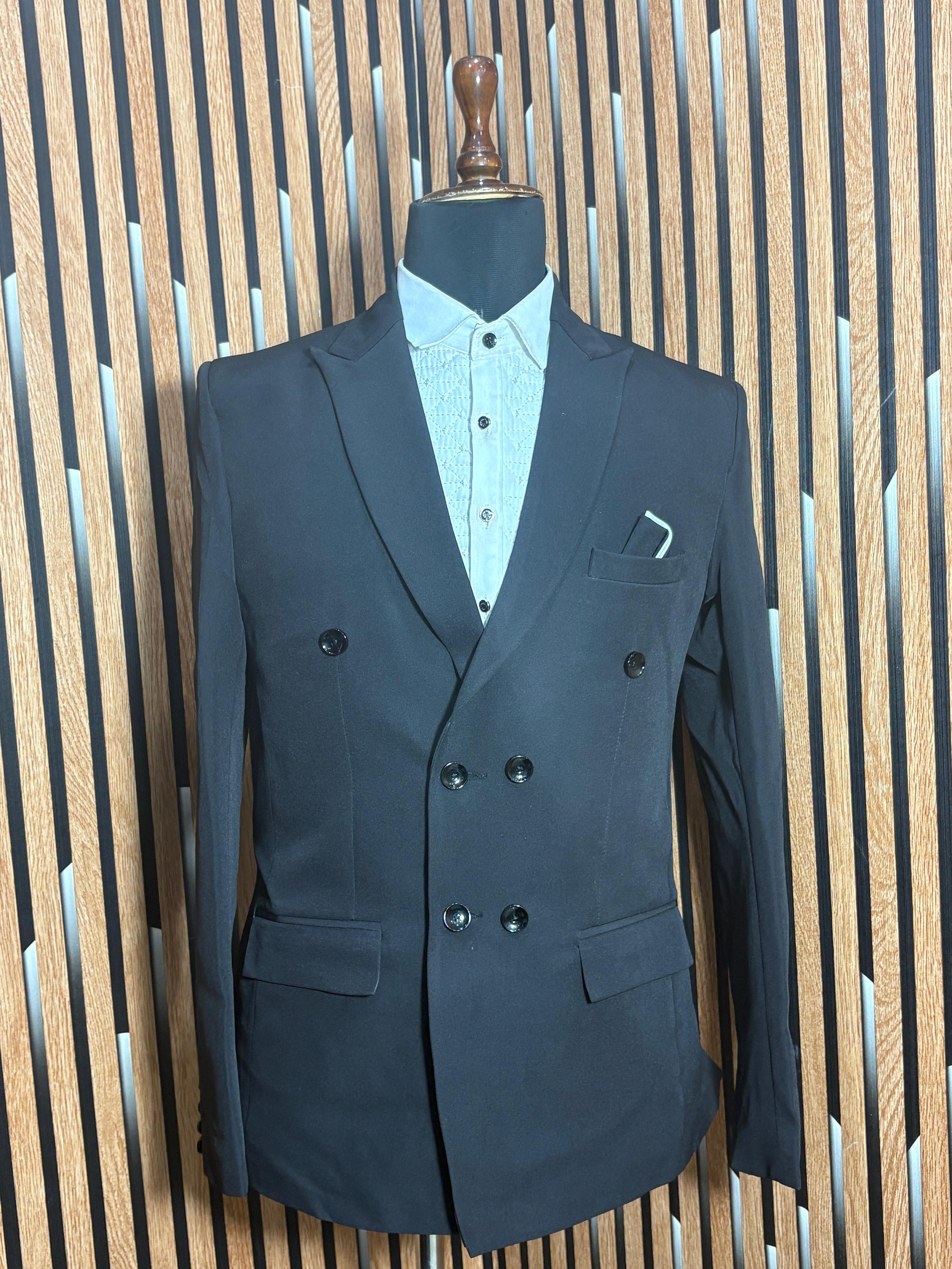 Club AK Double Breasted Blazer for Men | Premium Slim Fit Formal Blazer | Stylish Party Wear & Wedding Blazer for Men