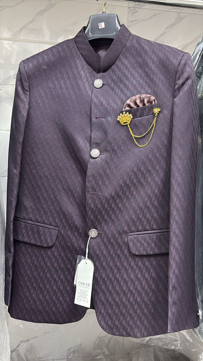 Men's royal wine Jodhpuri suit