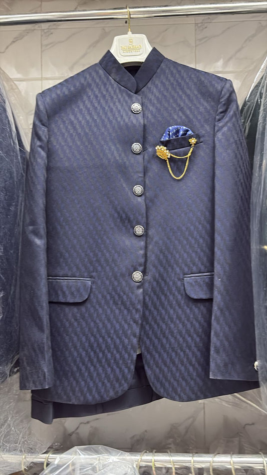 Men's Jodhpuri Naby  Blue Suit With Pant