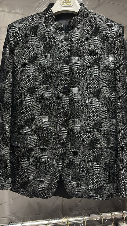 Men's black velvet Jodhpuri suit