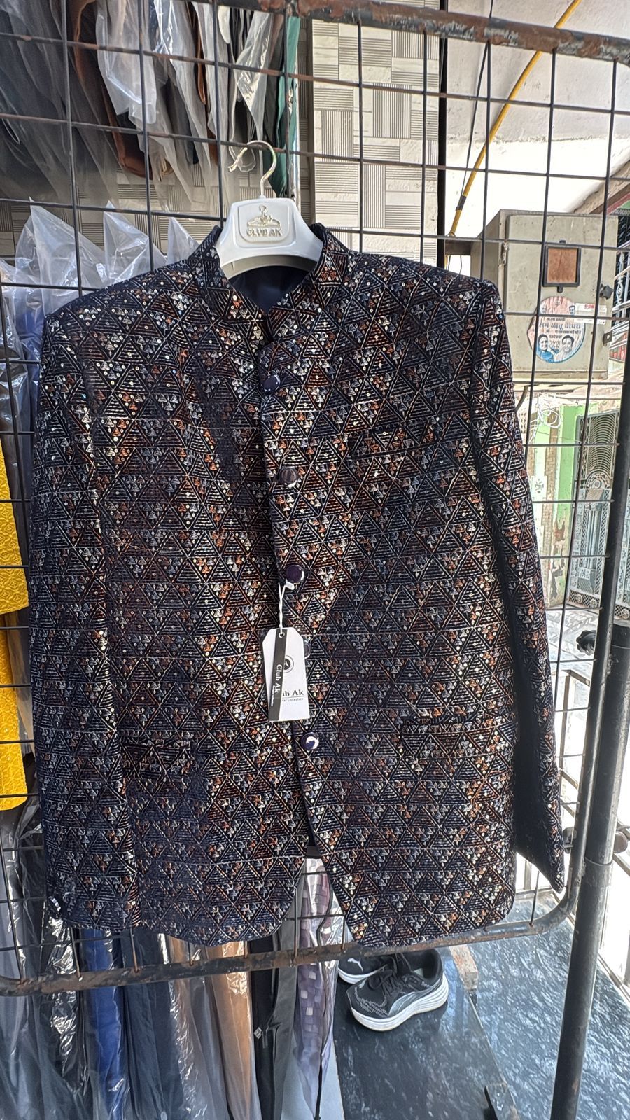 Men's Jodhpuri Black Velvet Suit With Pant