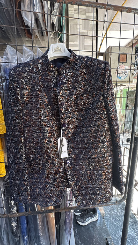 Men's Jodhpuri Black Velvet Suit With Pant