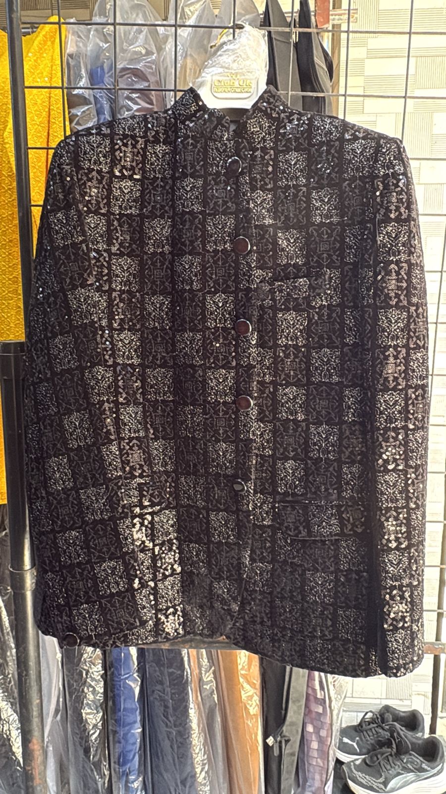 Men's Jodhpuri  Black Velvet  Suit With Pant