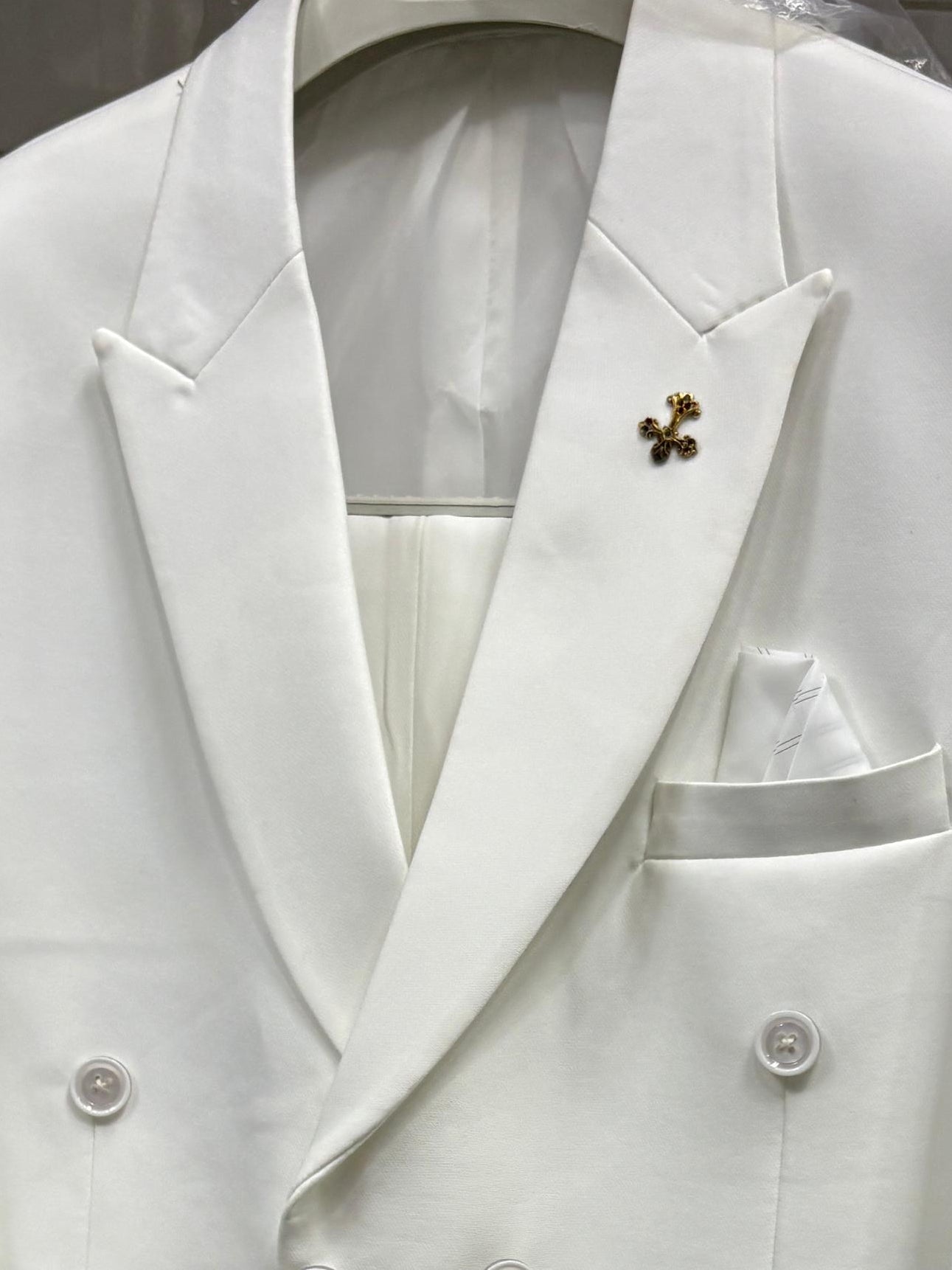 Club AK Premium White Double Breasted Blazer for Men | Luxury Wedding Wear