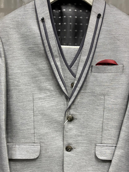 Club AK Designer Grey 3 Piece Suit | Men's Formal Wedding & Reception Wear
