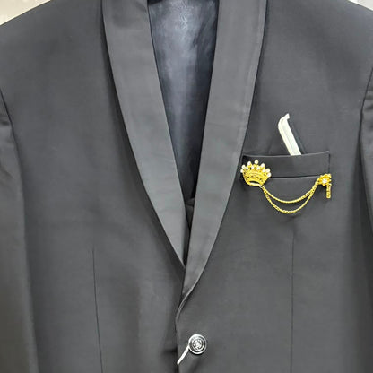 Club AK Black Tuxedo Style Suit for Men | Slim Fit 3 Piece Formal Wear