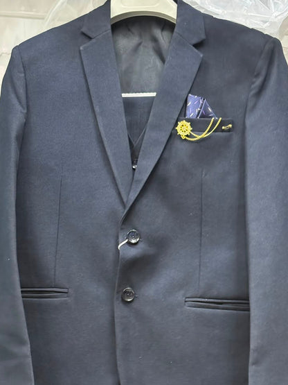 Club AK Men's Charcoal Grey 3 Piece Suit for Men | Premium Slim Fit Blazer, Waistcoat & Trouser Set