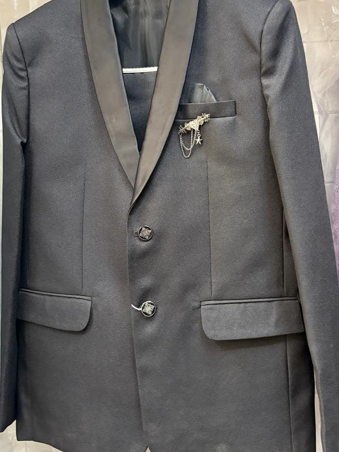 CLUB AK Designer Black Three-Piece Suit for Men | Stylish Party Wear