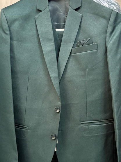 CLUB AK Designer Dark Green Formal Suit for Men | Stylish Party Wear Three-Piece Suit