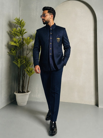 Club AK Three piece Jodhpuri shrug for Men