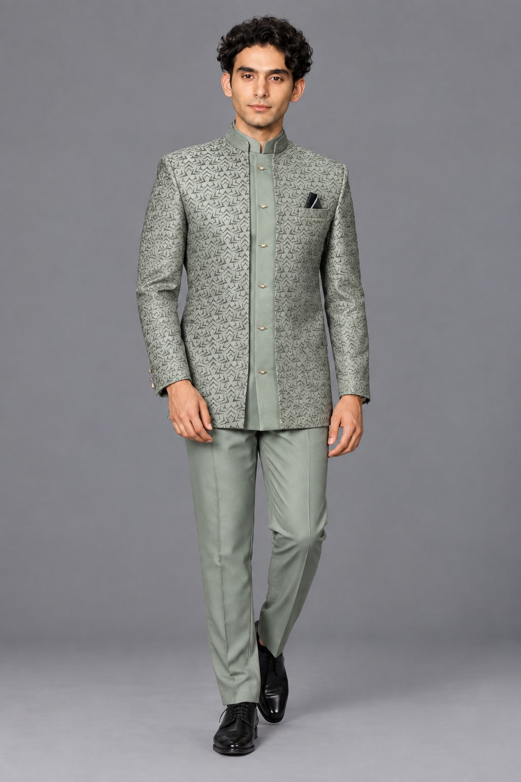 Club AK Men’s Premium Jacquard Bandhgala shrug Suit Set | Traditional Wedding & Festive Wear